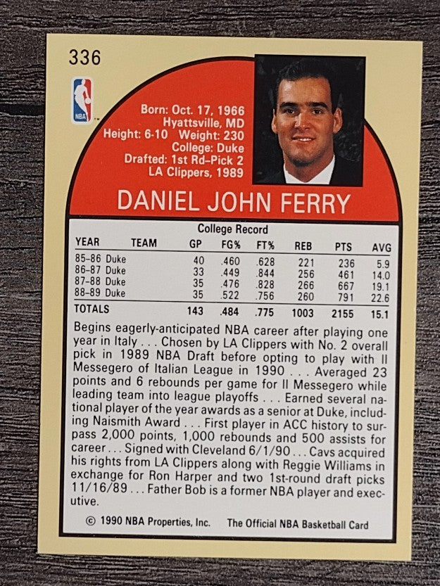 1990-91 Hoops #336 Danny Ferry SP RC