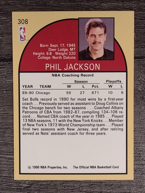 1990-91 Hoops #308 Phil Jackson CO