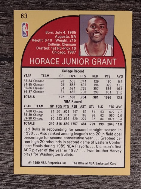1990-91 Hoops #63 Horace Grant