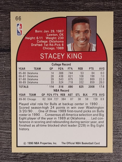 1990-91 Hoops #66 Stacey King RC
