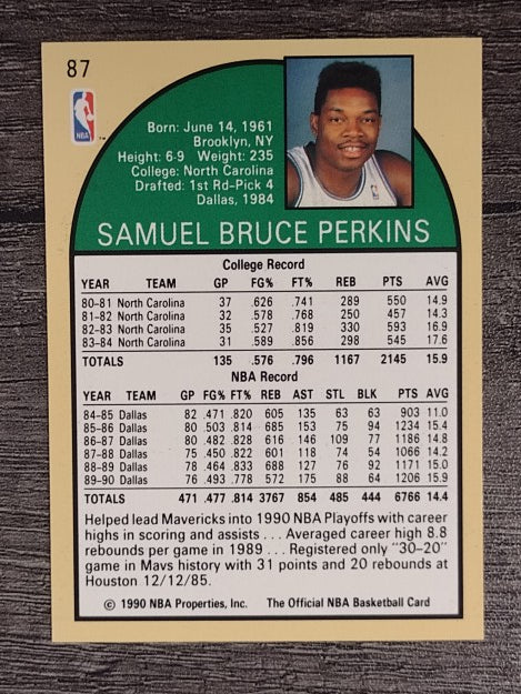 1990-91 Hoops #87 Sam Perkins SP