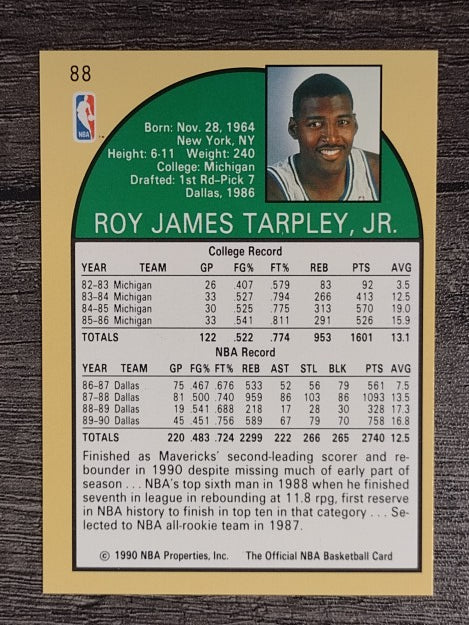 1990-91 Hoops #88 Roy Tarpley