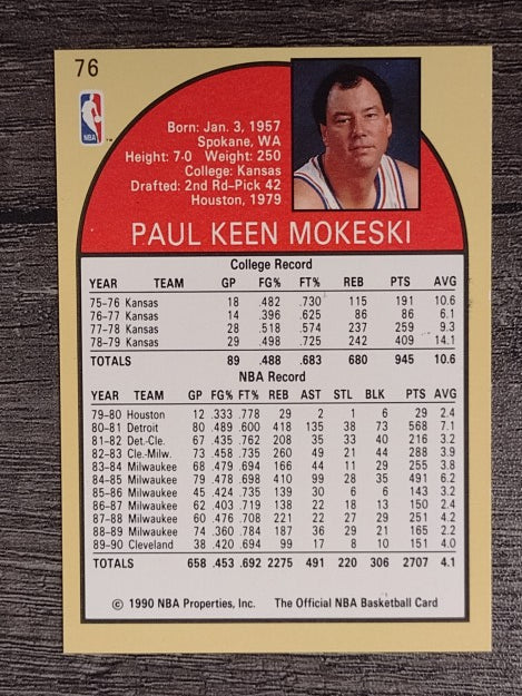 1990-91 Hoops #76 Paul Mokeski SP