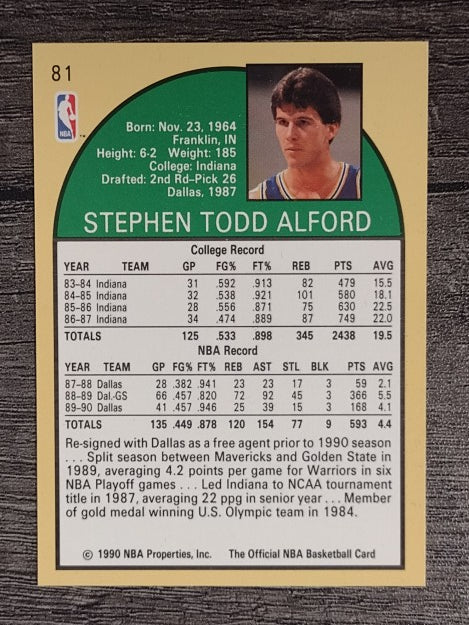 1990-91 Hoops #81 Steve Alford
