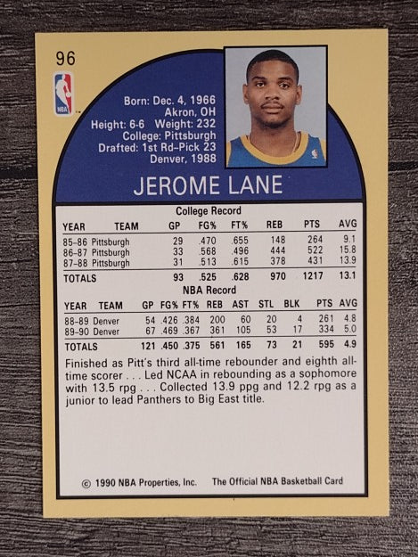 1990-91 Hoops #96 Jerome Lane