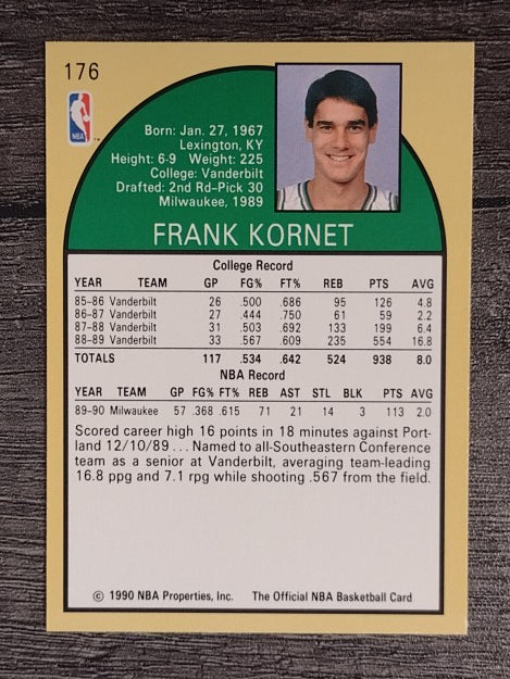 1990-91 Hoops #176 Frank Kornet