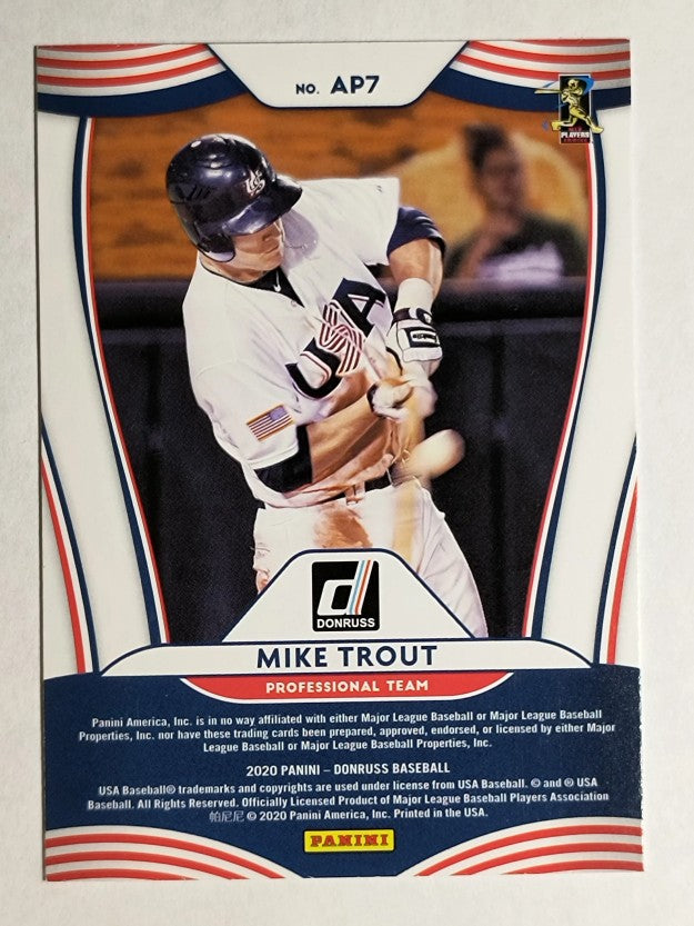 2020 Donruss American Pride Pink Fireworks #7 Garrett Mitchell/Mike Trout