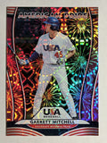 2020 Donruss American Pride Pink Fireworks #7 Garrett Mitchell/Mike Trout