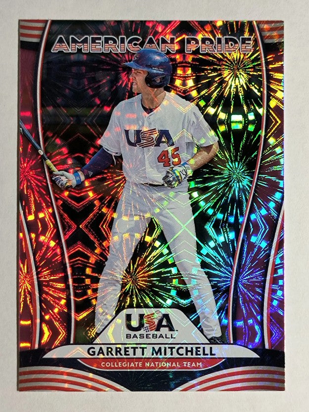 2020 Donruss American Pride Pink Fireworks #7 Garrett Mitchell/Mike Trout