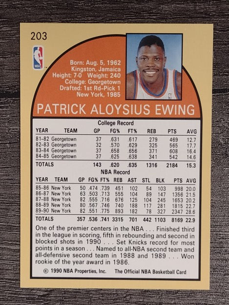 1990-91 Hoops #203 Patrick Ewing