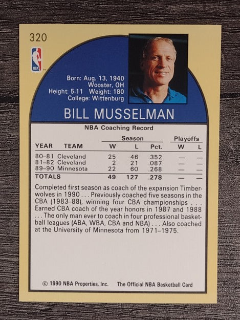 1990-91 Hoops #320 Bill Musselman CO