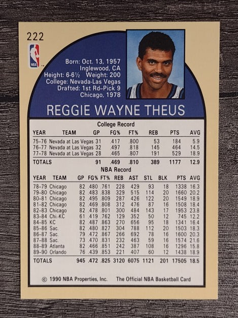 1990-91 Hoops #222 Reggie Theus SP