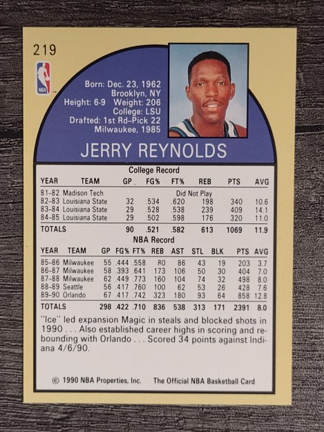1990-91 Hoops #219 Jerry Reynolds