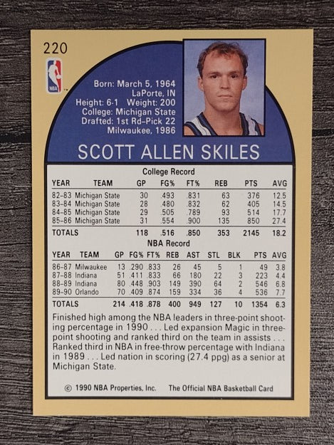 1990-91 Hoops #220 Scott Skiles