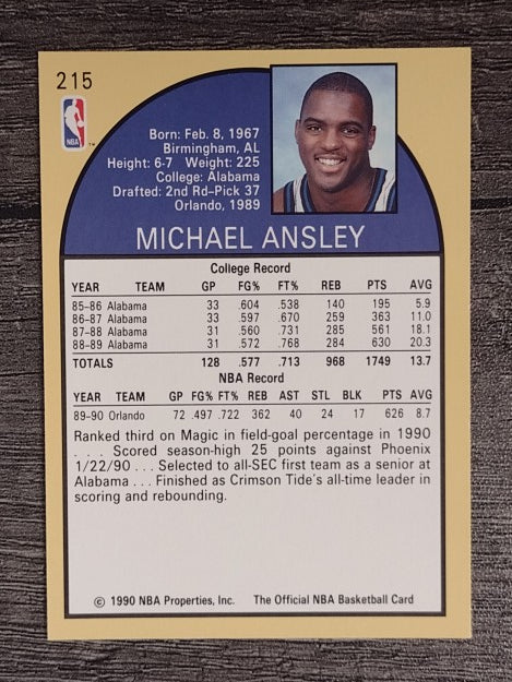 1990-91 Hoops #215 Michael Ansley