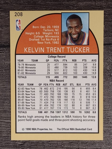1990-91 Hoops #208 Trent Tucker