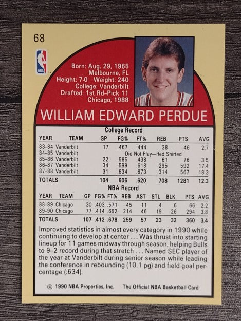 1990-91 Hoops #68 Will Perdue