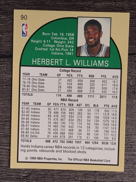 1990-91 Hoops #90 Herb Williams