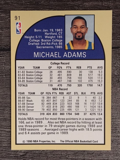 1990-91 Hoops #91 Michael Adams