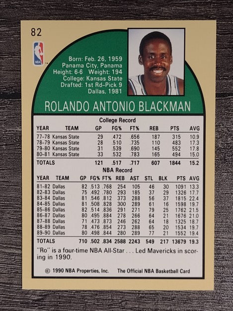 1990-91 Hoops #82 Rolando Blackman