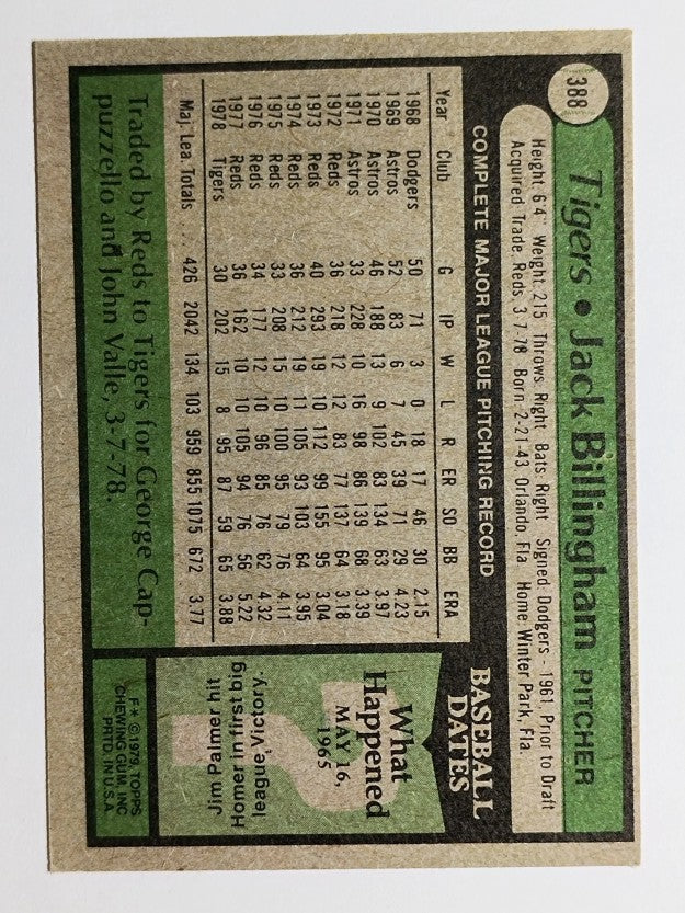 1979 Topps #388 Jack Billingham (EX)