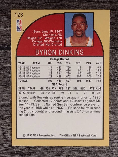 1990-91 Hoops #123 Byron Dinkins SP