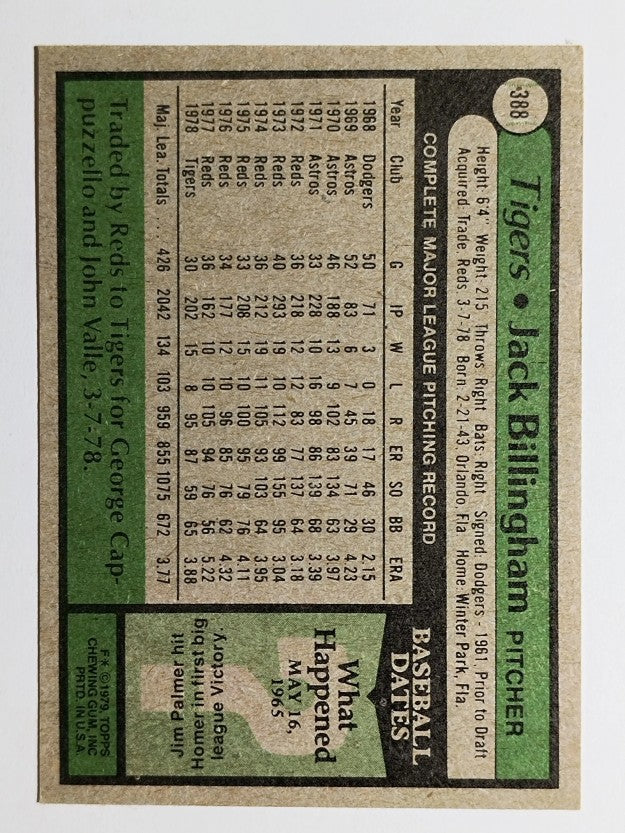 1979 Topps #388 Jack Billingham (EX)