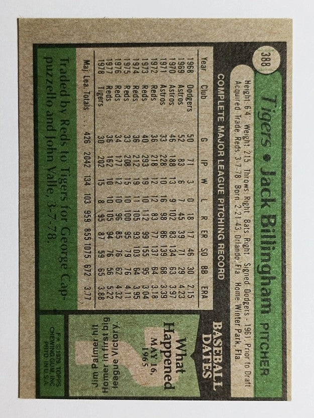 1979 Topps #388 Jack Billingham (EX)