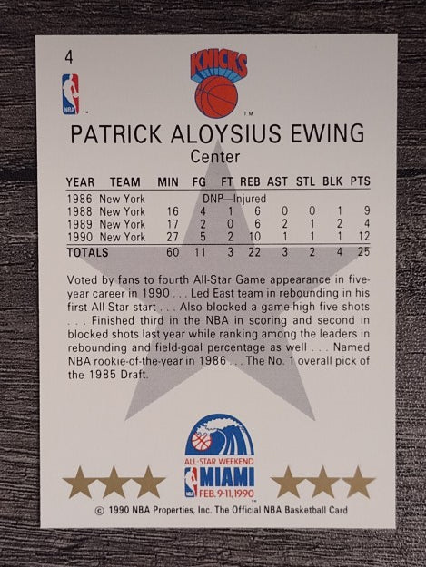 1990-91 Hoops #4 Patrick Ewing AS SP