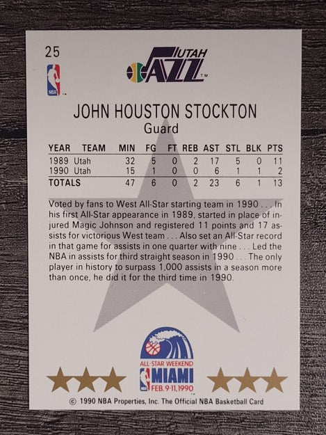 1990-91 Hoops #25 John Stockton AS SP