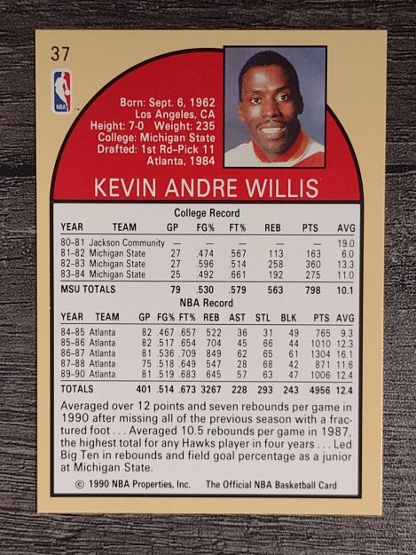 1990-91 Hoops #37 Kevin Willis