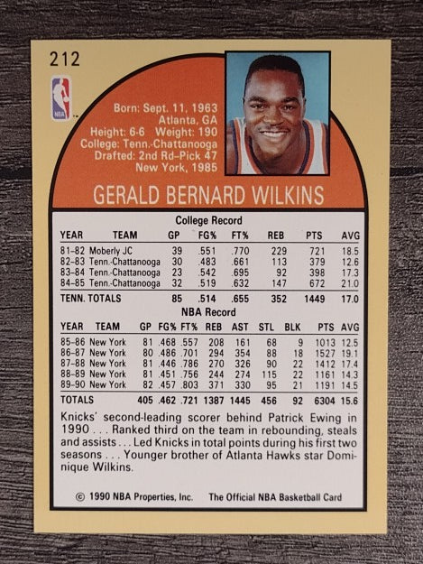 1990-91 Hoops #212 Gerald Wilkins