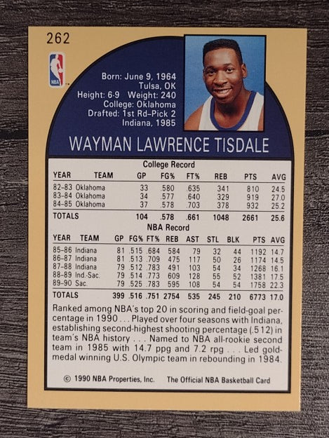 1990-91 Hoops #262 Wayman Tisdale