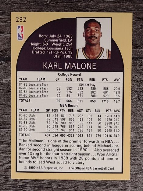 1990-91 Hoops #292 Karl Malone
