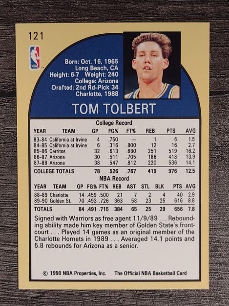 1990-91 Hoops #121 Tom Tolbert RC