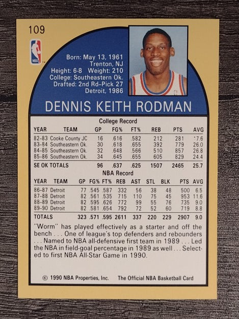 1990-91 Hoops #109 Dennis Rodman