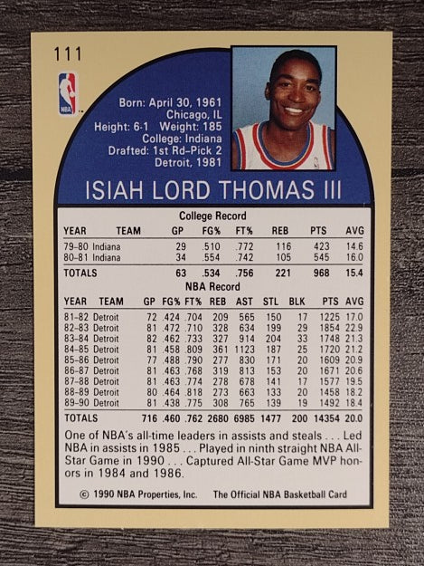 1990-91 Hoops #111 Isiah Thomas