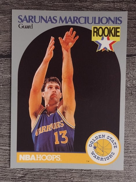 1990-91 Hoops #115 Sarunas Marciulionis RC