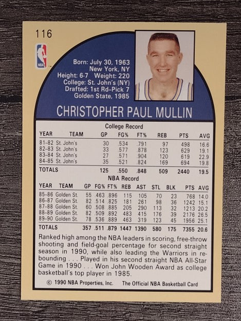 1990-91 Hoops #116 Chris Mullin
