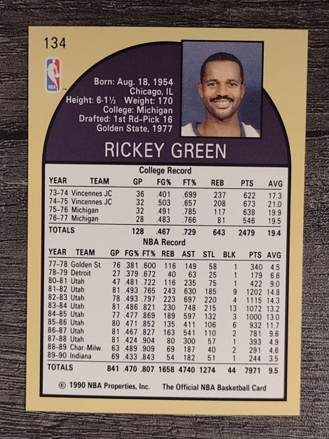 1990-91 Hoops #134 Rickey Green SP