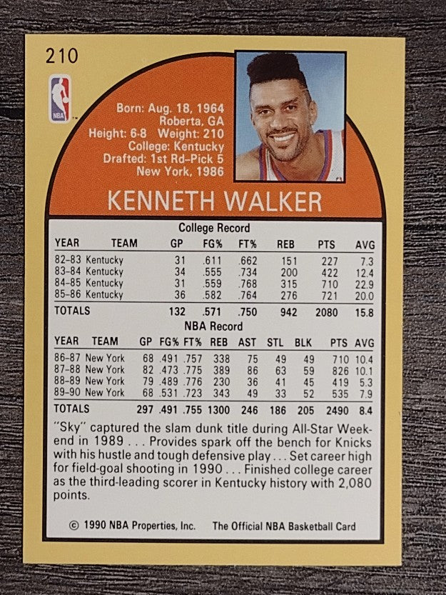 1990-91 Hoops #210 Kenny Walker