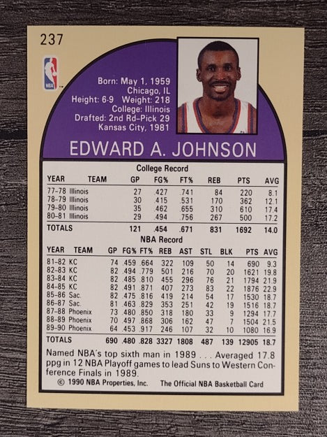 1990-91 Hoops #237 Eddie Johnson