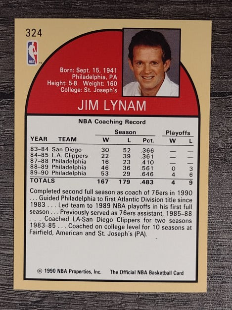 1990-91 Hoops #324 Jim Lynam CO