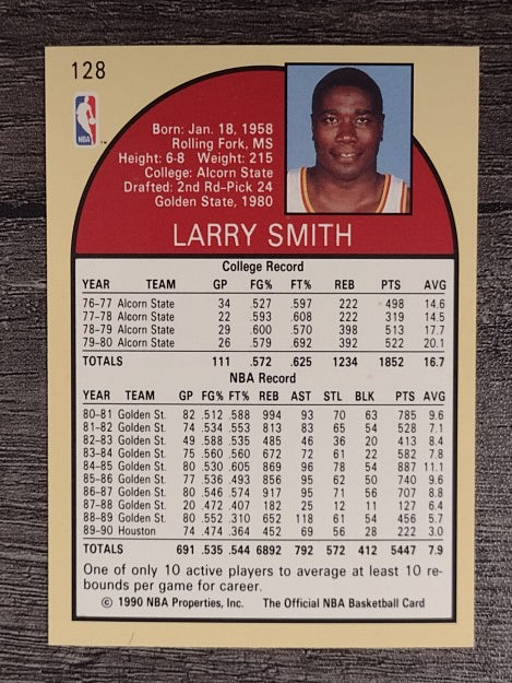 1990-91 Hoops #128 Larry Smith