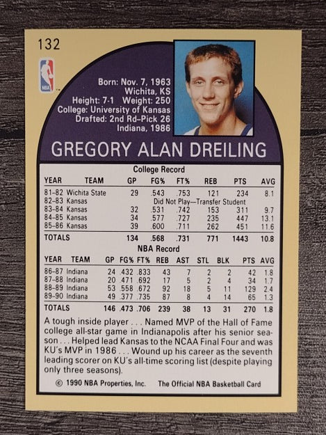 1990-91 Hoops #132 Greg Dreiling RC