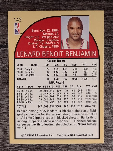 1990-91 Hoops #142 Benoit Benjamin