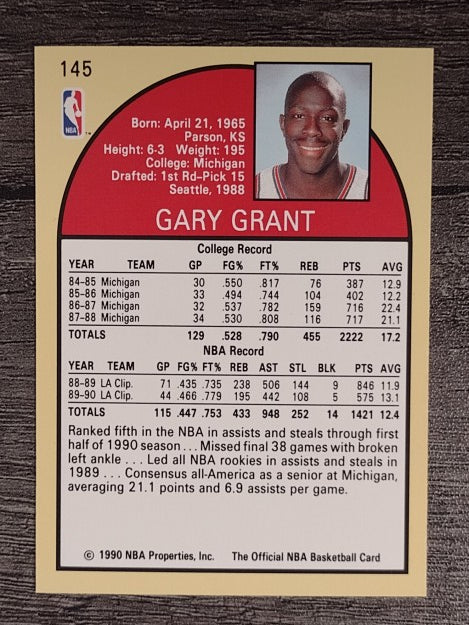 1990-91 Hoops #145 Gary Grant
