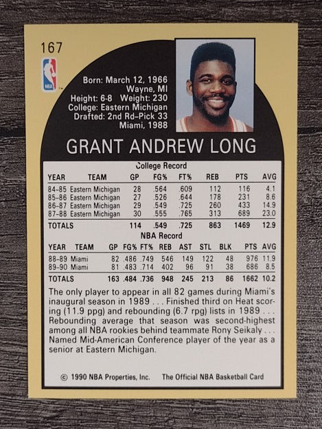 1990-91 Hoops #167 Grant Long