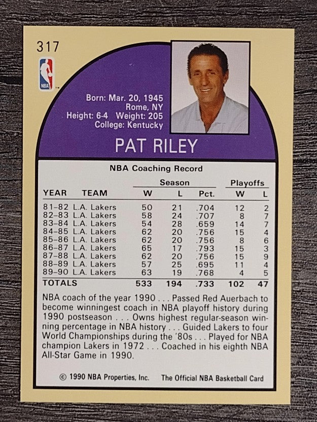 1990-91 Hoops #317 Pat Riley CO SP