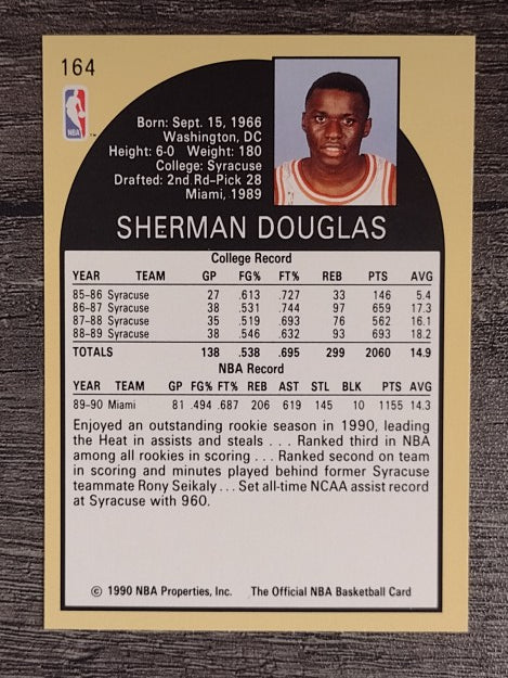 1990-91 Hoops #164 Sherman Douglas RC